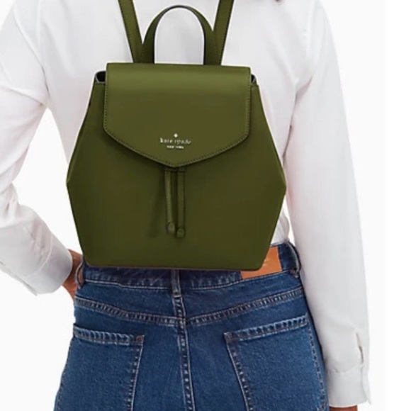 17. Kate Spade Lizzie Medium Flap Backpack in Enchanted Green - Picture 4 of 11
